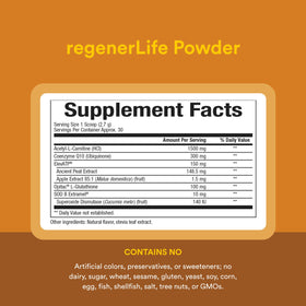 Poudre RegenerLife avec des fruits tropicaux