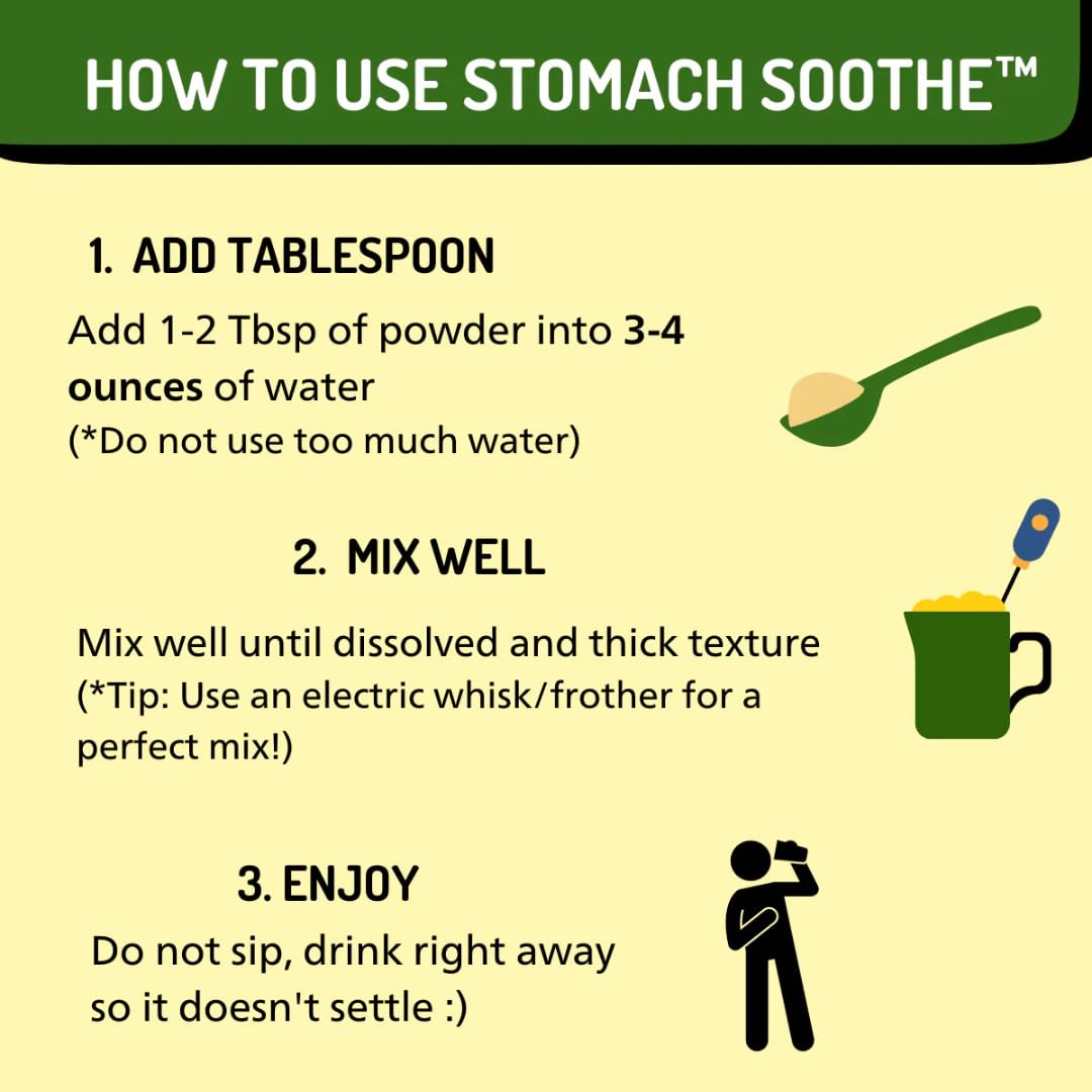 Poudre Stomach Soothe dans un verre d'eau