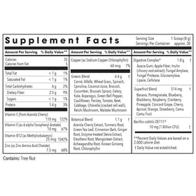 Poudre Super Greens Allergy Research Group 250 g avec cuillère