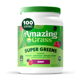 Poudre Super Greens Bio Amazing Grass saveur baies vue de face