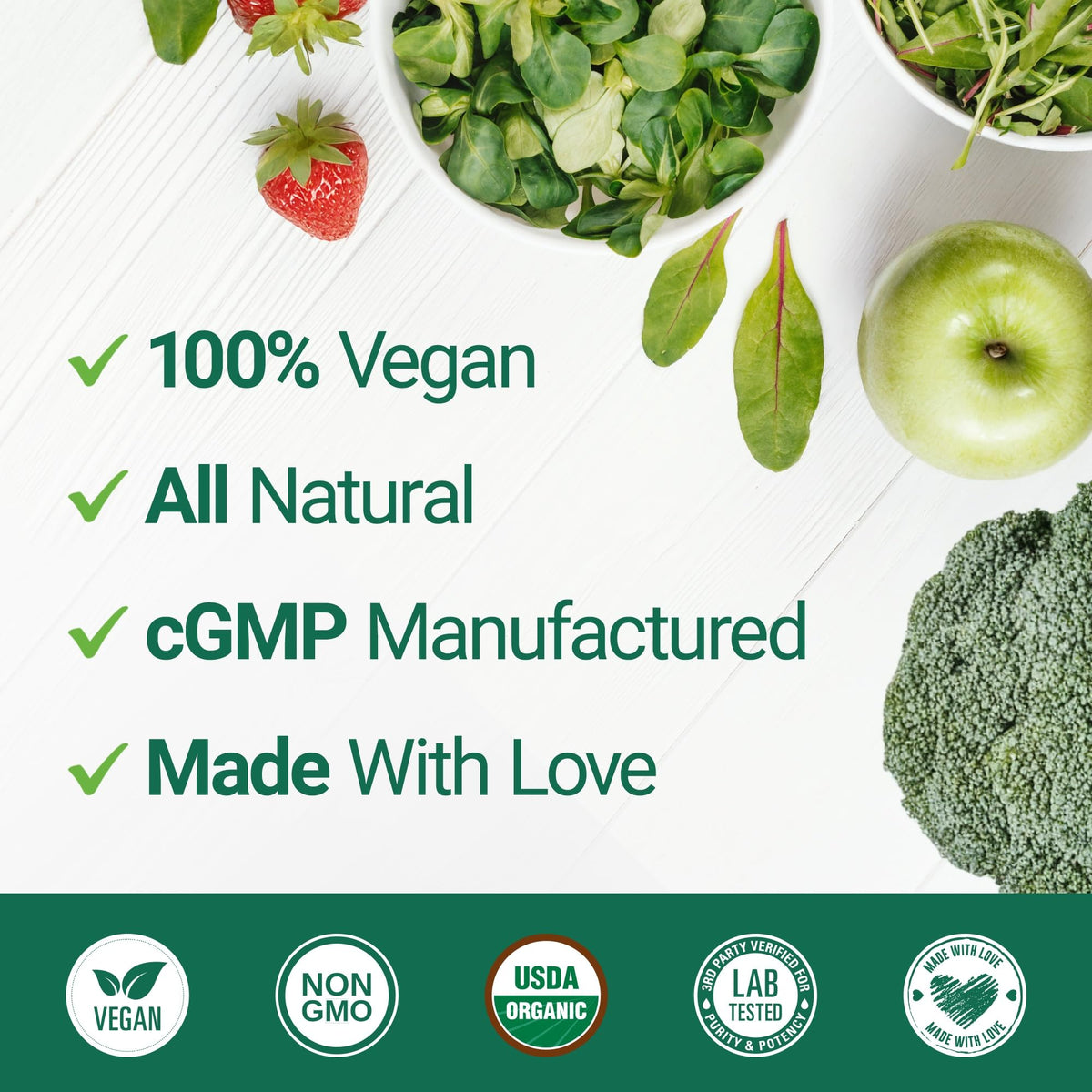 Poudre Super Greens dans un verre d'eau