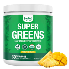 Poudre Super Greens de Nested Naturals, vue de face