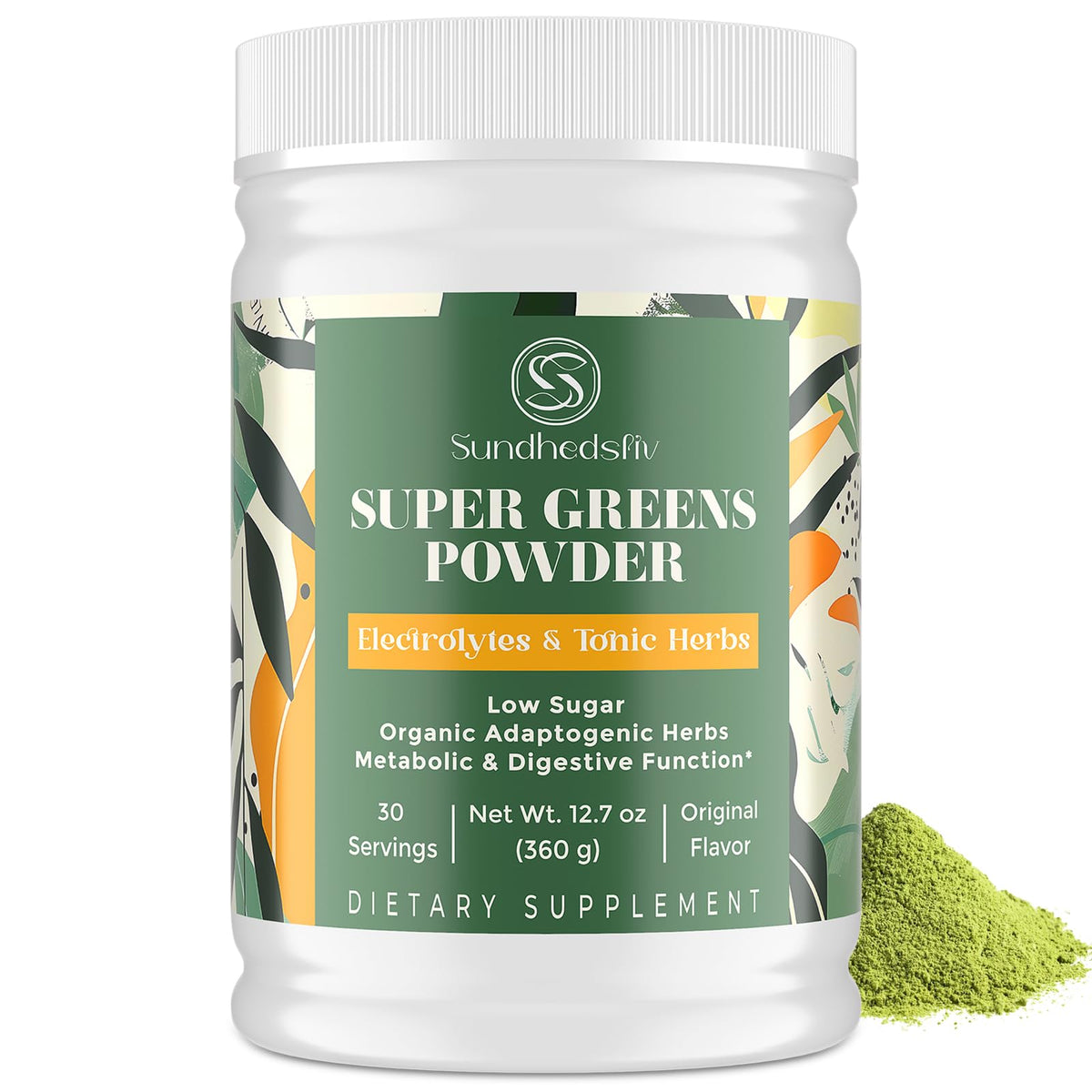 Poudre Super Greens de Sundhedsliv en sachet de 458g