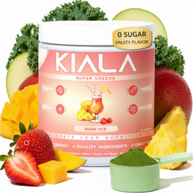 Poudre Super Greens Kiala Nutrition saveur Miami Vice, vue avant