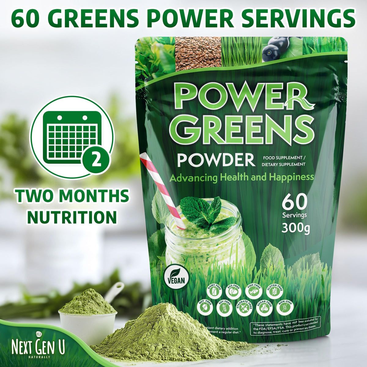 Poudre Super Greens NGU Next Gen U 300g en contexte de cuisine