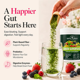 Poudre Superaliment Vert SHOUTGRIIN avec smoothie
