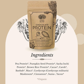 Poudre superfood Anima Mundi Qi Énergie sur un fond naturel