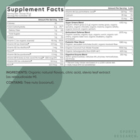 Poudre superfood bio Sports Research saveur originale vue de côté