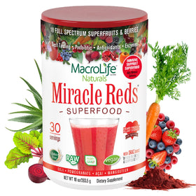 Poudre superfood Miracle Reds de MacroLife Naturals, vue de face