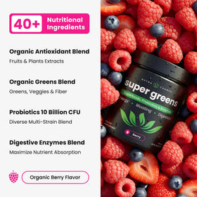 Poudre SuperGreens NutraChamps avec cuillère à mesurer