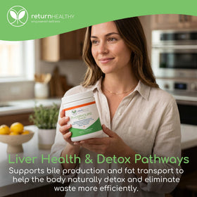 Poudre Synergie Phospholipides Return Healthy mélangée dans un smoothie