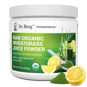 Poudre verte bio Dr. Berg de 372g en vue de face