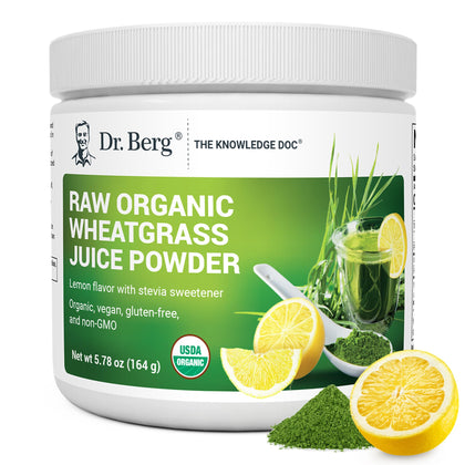 Poudre verte bio Dr. Berg de 372g en vue de face