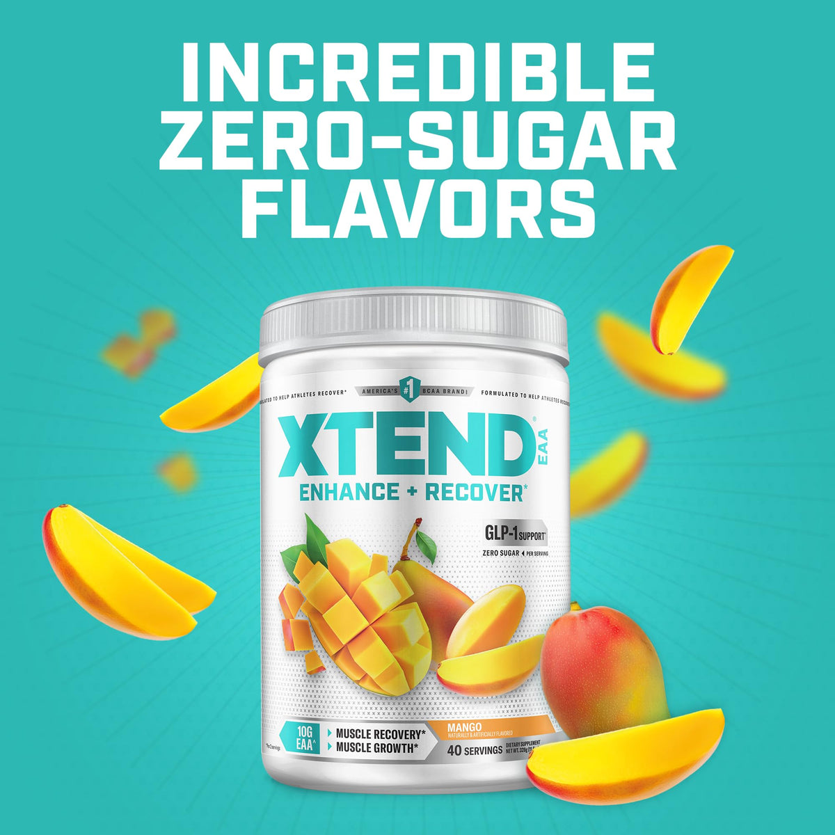 Poudre Xtend EAA + BCAA 408g sur une table de sport