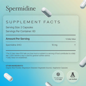 Powders Capsules de Spermidine 99% Pure avec dosage de 10mg