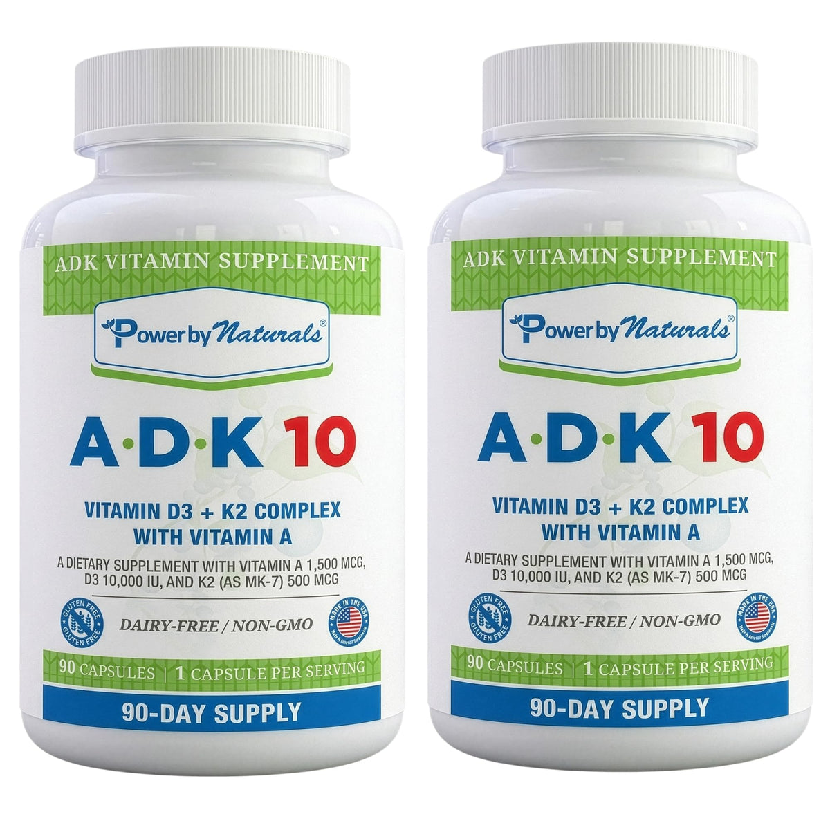 Power By Naturals Complément Alimentaire ADK 180 Capsules - vue de face