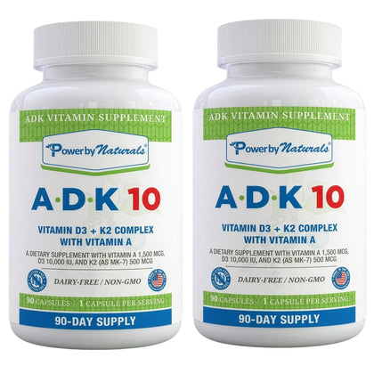 Power By Naturals Complément Alimentaire ADK 180 Capsules - vue de face