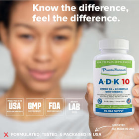 Power By Naturals Complément Alimentaire ADK 180 Capsules - vue de l'arrière