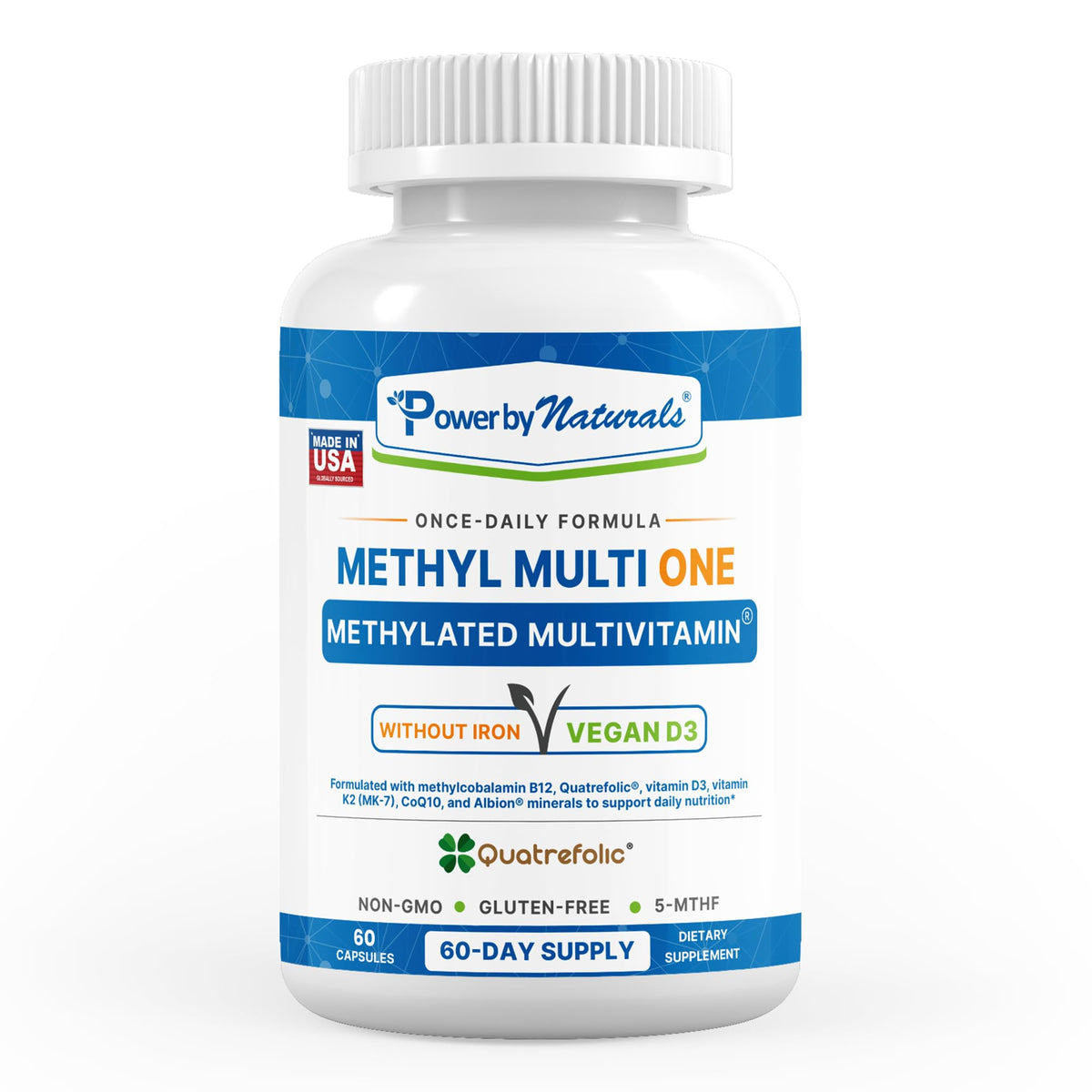 Power By Naturals Methyl Multi One 60 capsules front view