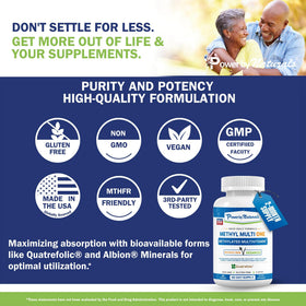 Power By Naturals Methyl Multi One multivitamine 120 capsules avec capsules visibles