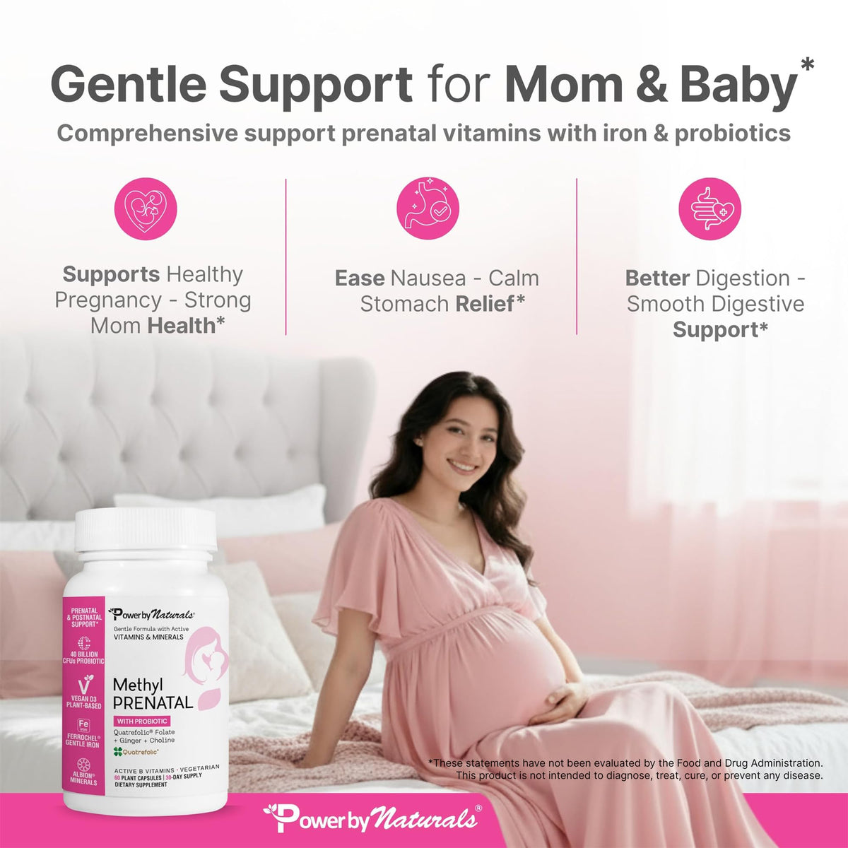 Power By Naturals Methyl Prenatal bottle side view