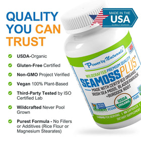Power By Naturals Mousse de Mer Irlandais Bio capsules sur une table
