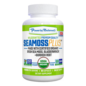 Power By Naturals Sea Moss Plus 60 capsules vue de face