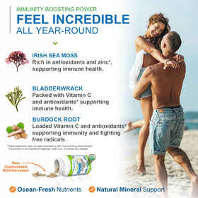 Power By Naturals Sea Moss Plus capsules ouvertes montrant la poudre