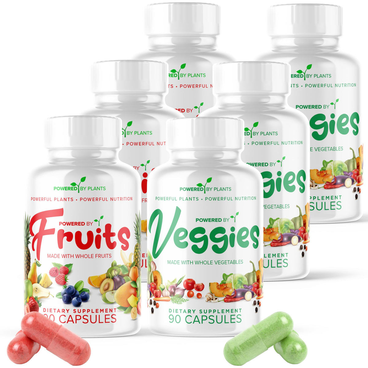 POWERED X PLANTS Capsules de Fruits et Légumes 90 capsules devant l'emballage