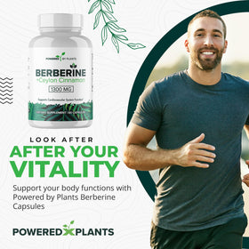 POWERED X PLANTS Complément Alimentaire Berbérine 1300mg capsules en gros plan