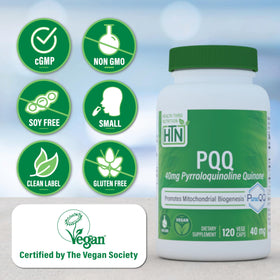 PQQ 40mg Health Thru Nutrition capsule sur une cuillère