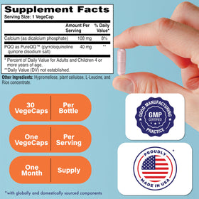 PQQ 40mg Health Thru Nutrition capsules sur une table