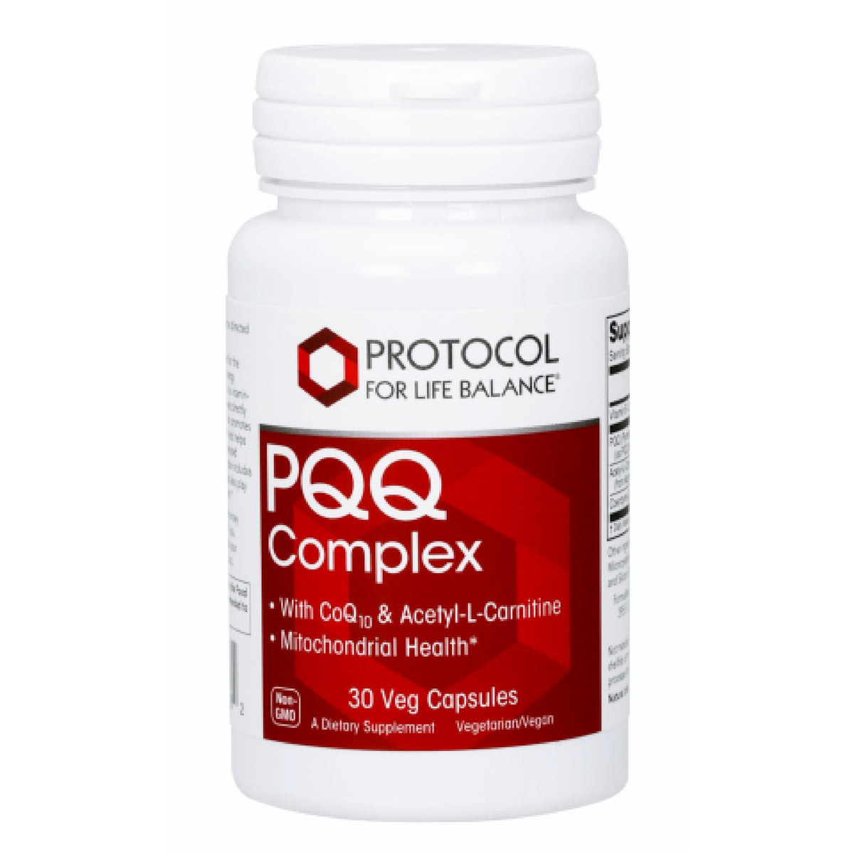 PQQ Complex PROTOCOL FOR LIFE BALANCE 30 capsules végétales devant un fond blanc