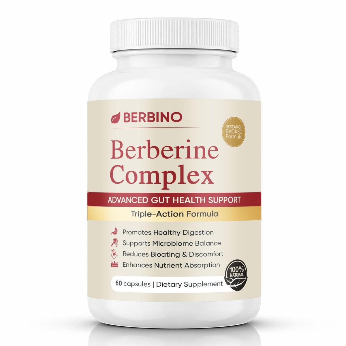 PQYRXA Berbino Complexe de Berbérine 60 Capsules - vue avant