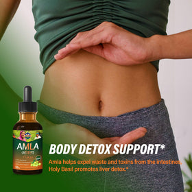 PranaBloom Extrait d'Amla 4 fl oz sur un fond de cuisine