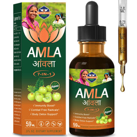 PranaBloom Extrait d'Amla 4 fl oz vue avant avec compte-gouttes