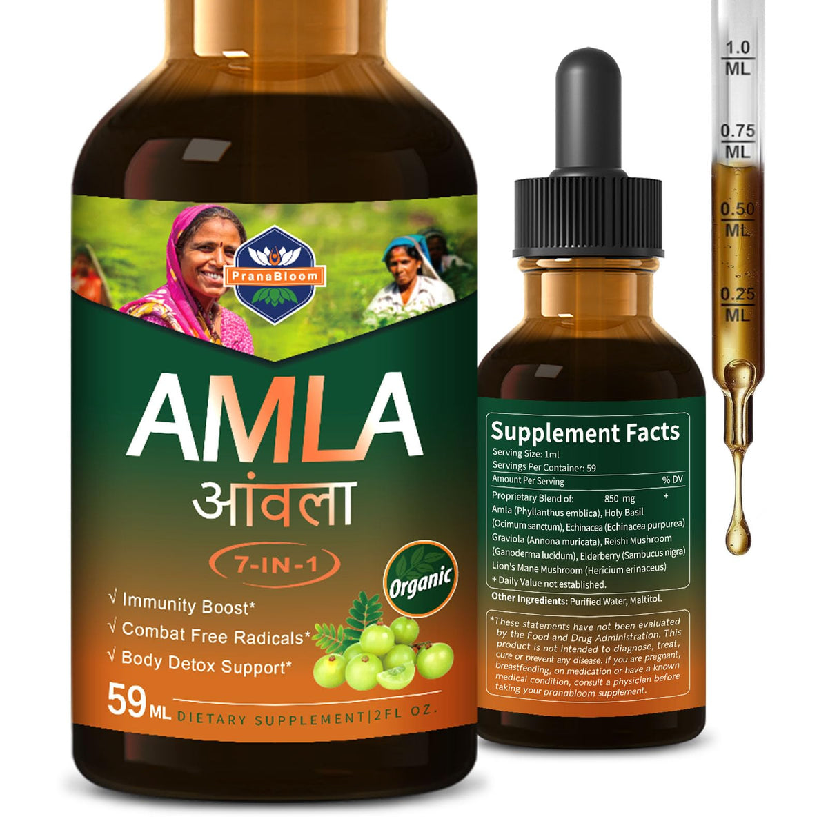PranaBloom Extrait de Baies d'Amla 60 ml flacon avant