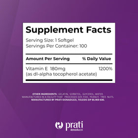 Prati Donaduzzi Vitamine E 400 IU 100 gélules molles de côté