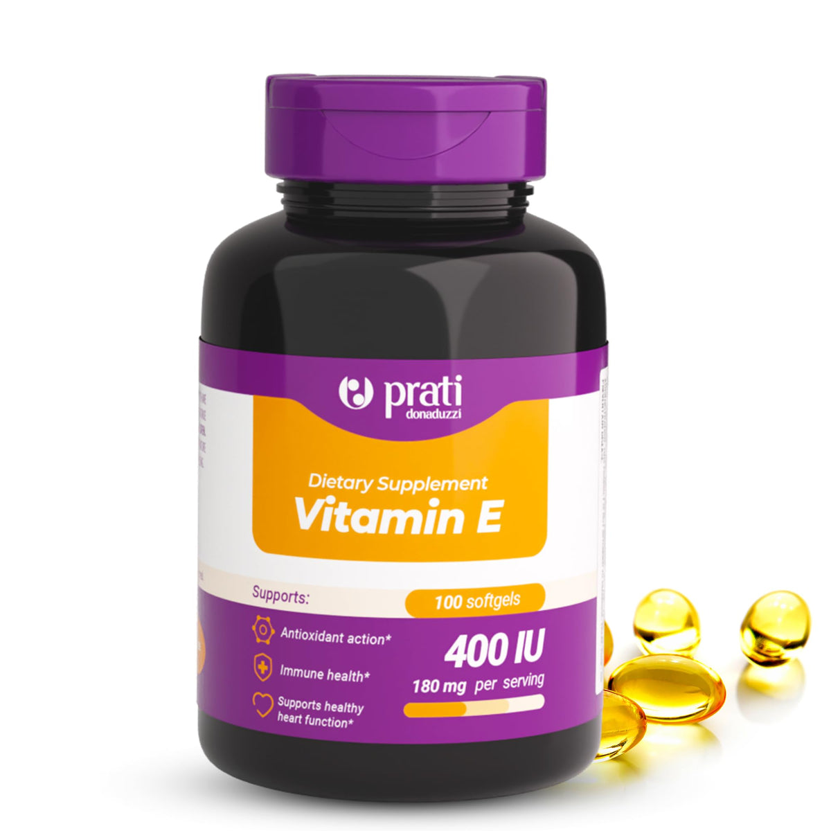 Prati Donaduzzi Vitamine E 400 IU 100 gélules molles vue de face