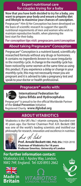 Pregnacare His & Her Conception avec des éléments naturels en arrière-plan