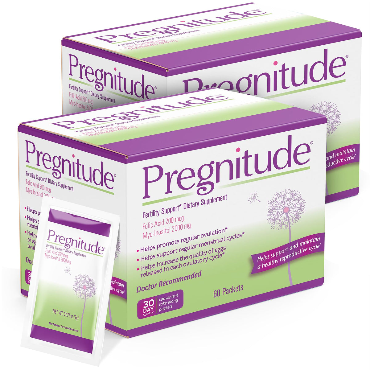 Pregnitude complément alimentaire soutien fertilité 120 sachets vue de face
