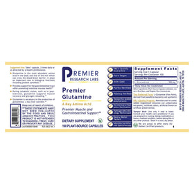 Premier Glutamine 100 capsules avec étiquette