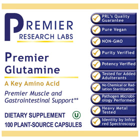 Premier Glutamine 100 capsules côté gauche