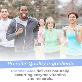 Premier Research Labs Aloe Vera Capsules 145mg 30 végétales sur fond blanc