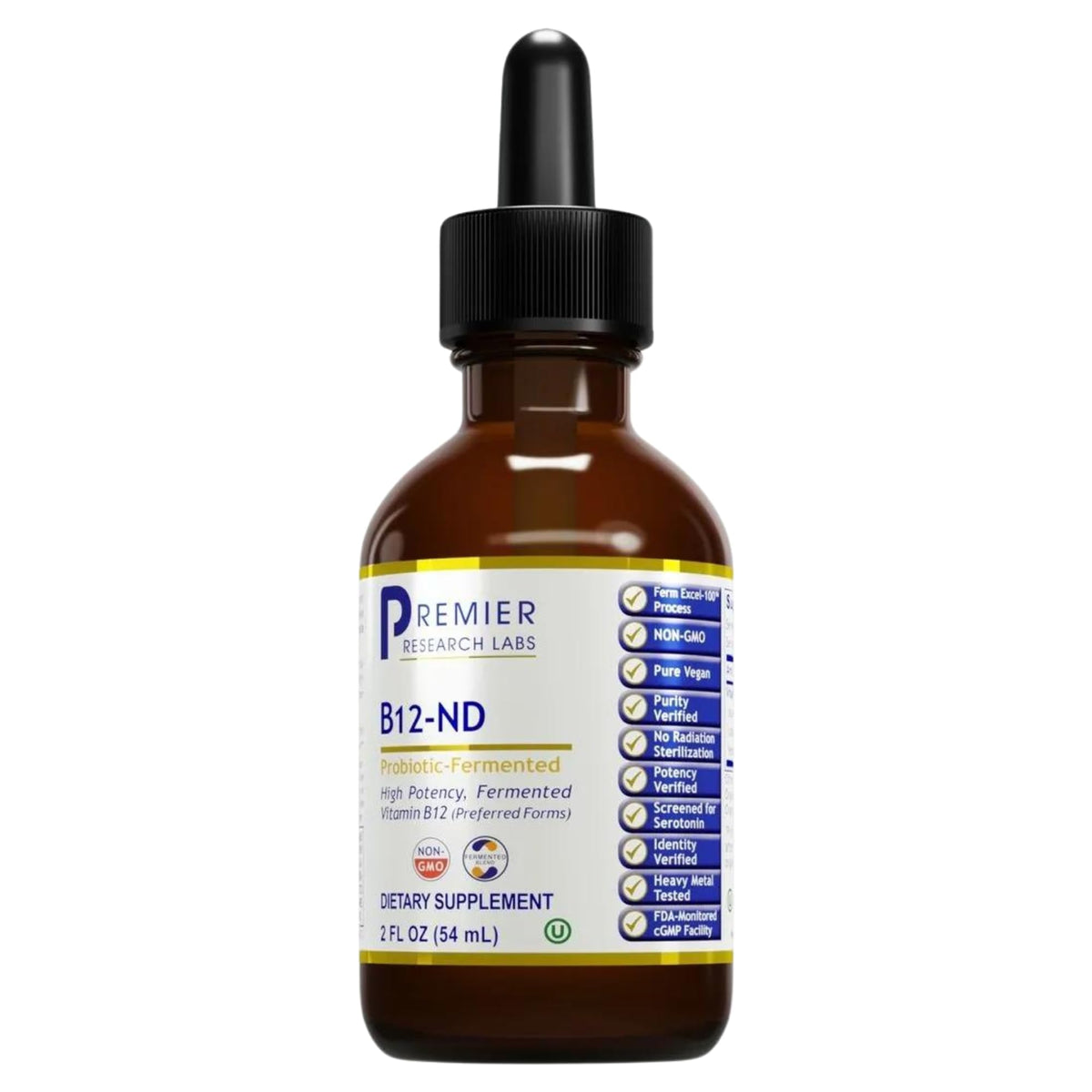 Premier Research Labs B12-ND Gouttes de Vitamine B12 1000 mcg vue avant