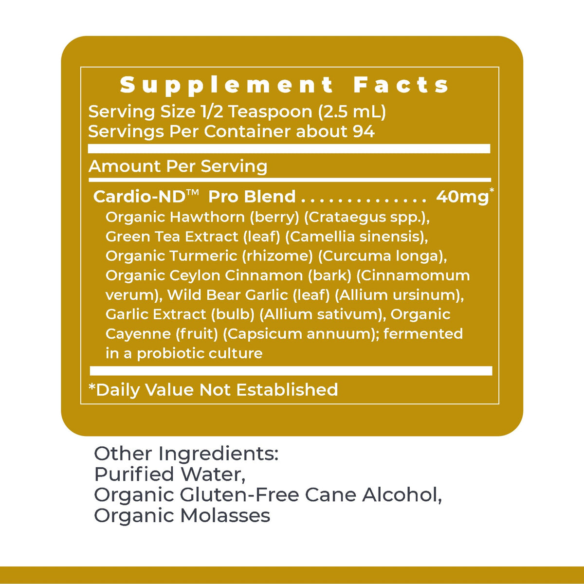 Premier Research Labs Cardio-ND 240 ml dans un cadre naturel