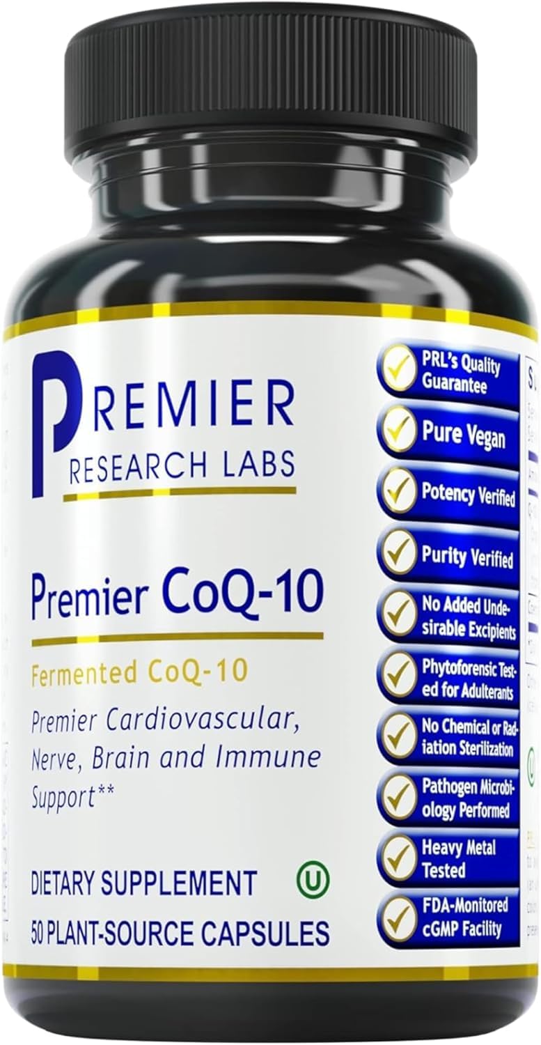 Premier Research Labs CoQ10 100mg capsules front view