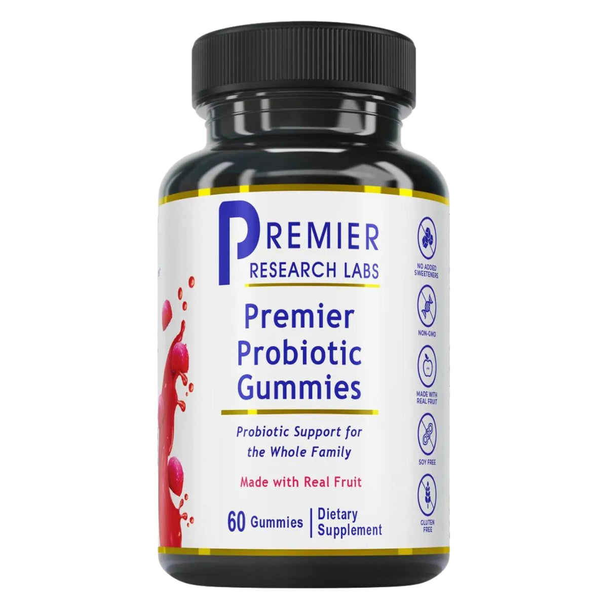 Premier Research Labs Gummies Probiotiques Végétaliens 60 unités, vue de face