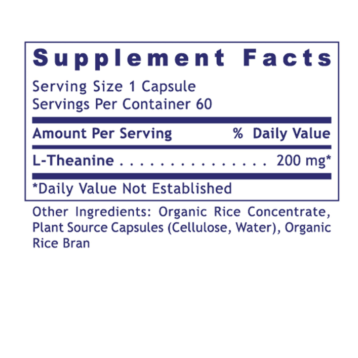 Premier Research Labs L-Théanine Double Force 200 mg - emballage ouvert avec capsules