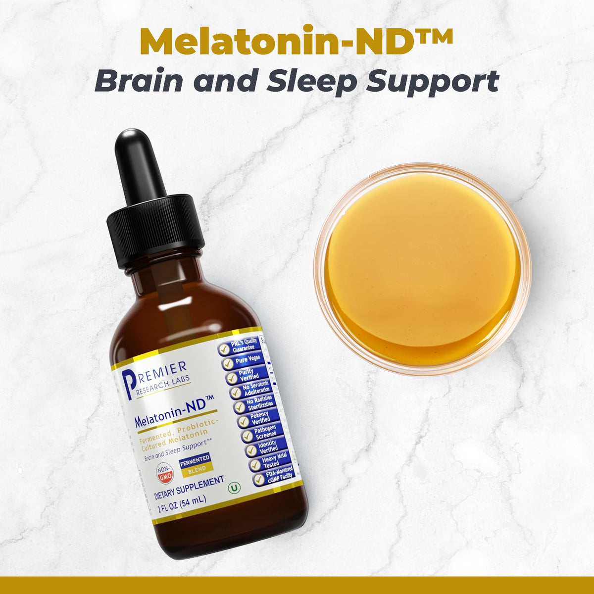 Premier Research Labs Melatonine Liquide 54 Servings dosage pipette